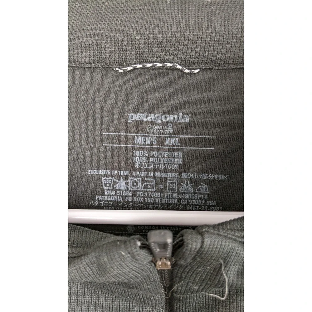 Patagonia Mens XXL Black 1/4 Zip‎ Lightweight Pullover Shirt Hiking Outdoor
